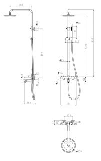 Душевая система Grocenberg GB7099GO Золото